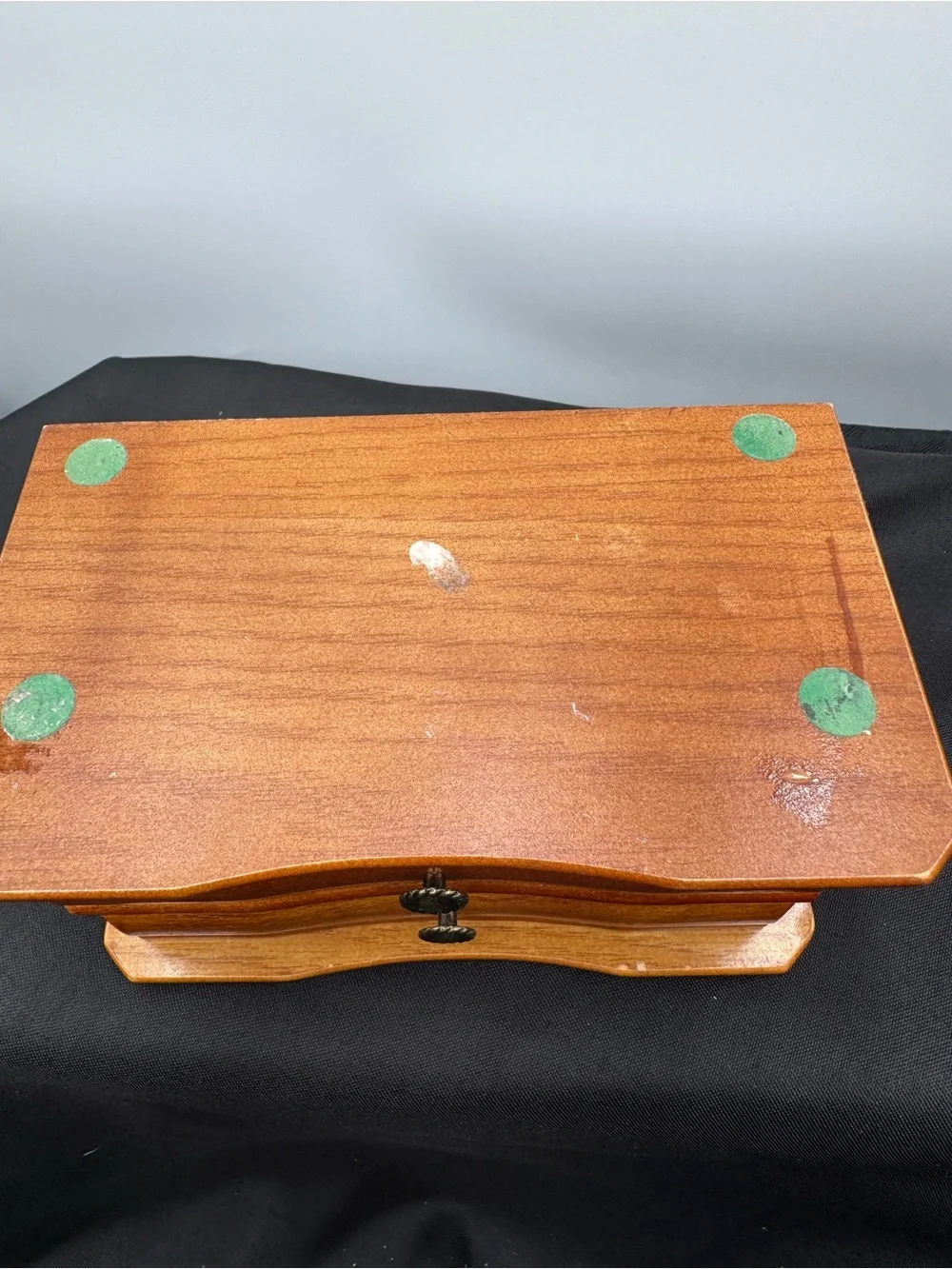 Source Unknown Wooden Jewelry Chest - Warm Brown Finish